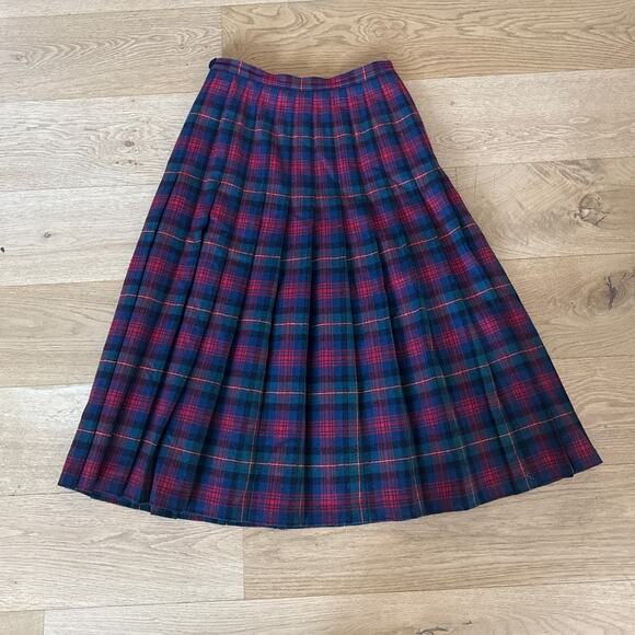 Pendleton Woolen Mills Skirt Pleated Authentic Mac Lennan Tartan Blue Red - Picture 4 of 5